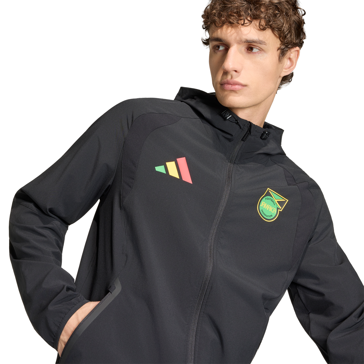 adidas Jamaica x Bob Marley Tiro Travel Full Zip Windbreaker Jacket | Black | Men's