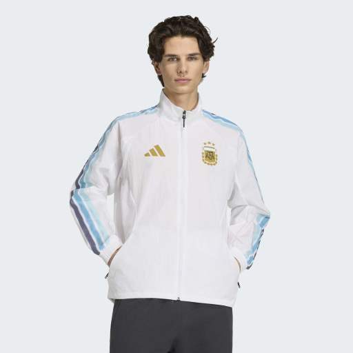 adidas Argentina Home Anthem Jacket | White/ Light Blue | Men's