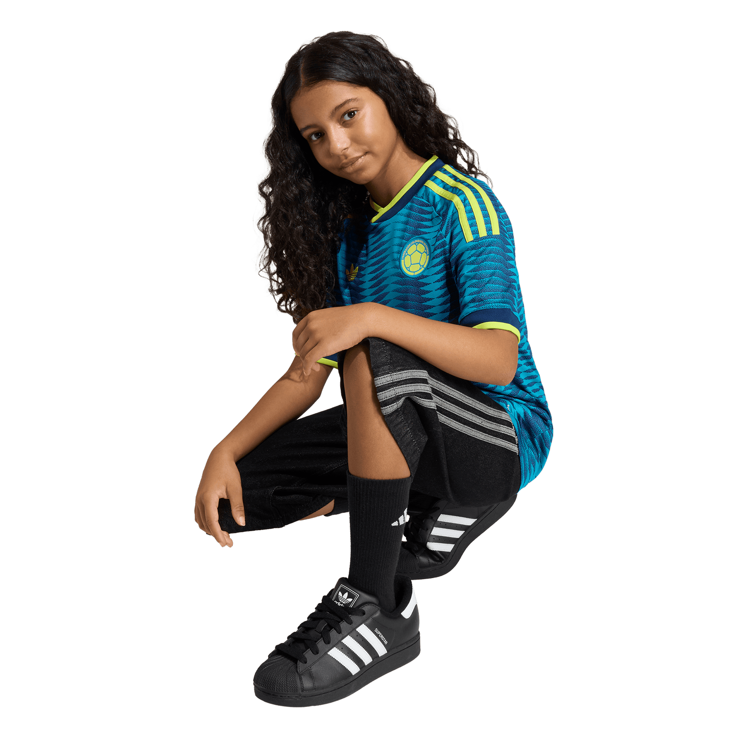 adidas Colombia 26 Away Kids Jersey | Navy Blue / Petrol | Kid's