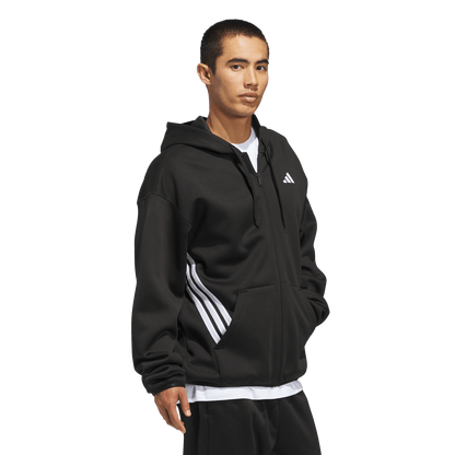 adidas Crazywarm Full Zip Hoodie | Black / White | Men's