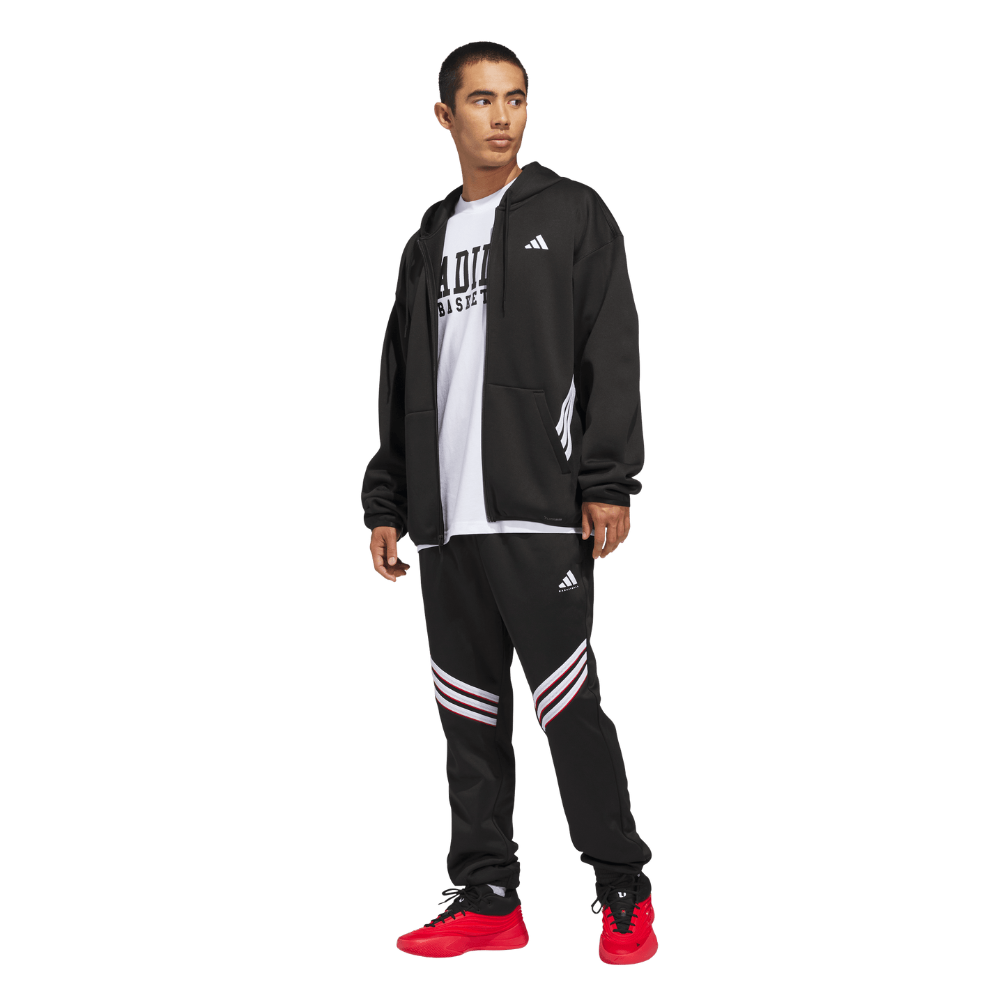 adidas Crazywarm Full Zip Hoodie | Black / White | Men's