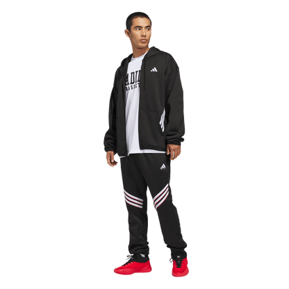adidas Crazywarm Full Zip Hoodie | Black / White | Men's