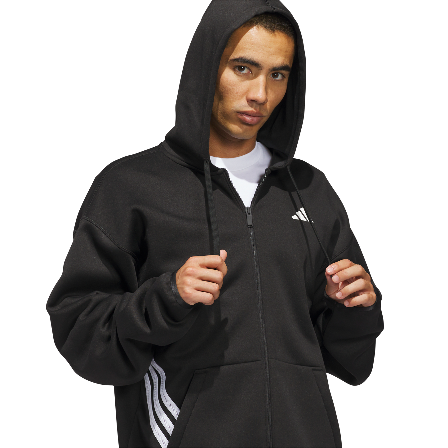 adidas Crazywarm Full Zip Hoodie | Black / White | Men's