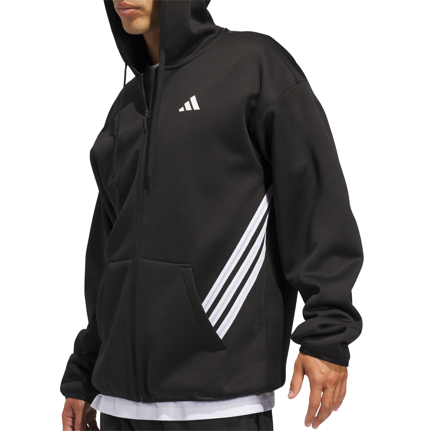 adidas Crazywarm Full Zip Hoodie | Black / White | Men's