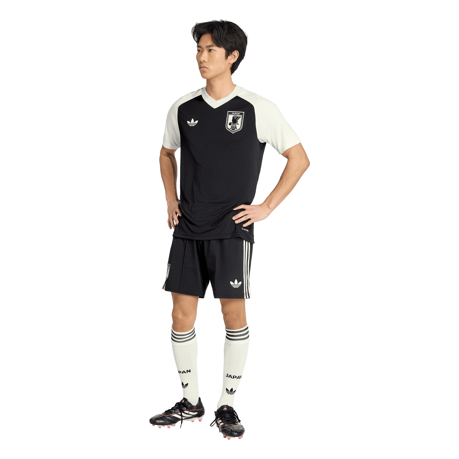 adidas Japan 26 Away Pre Match Jersey | Black | Men's – stripe 3