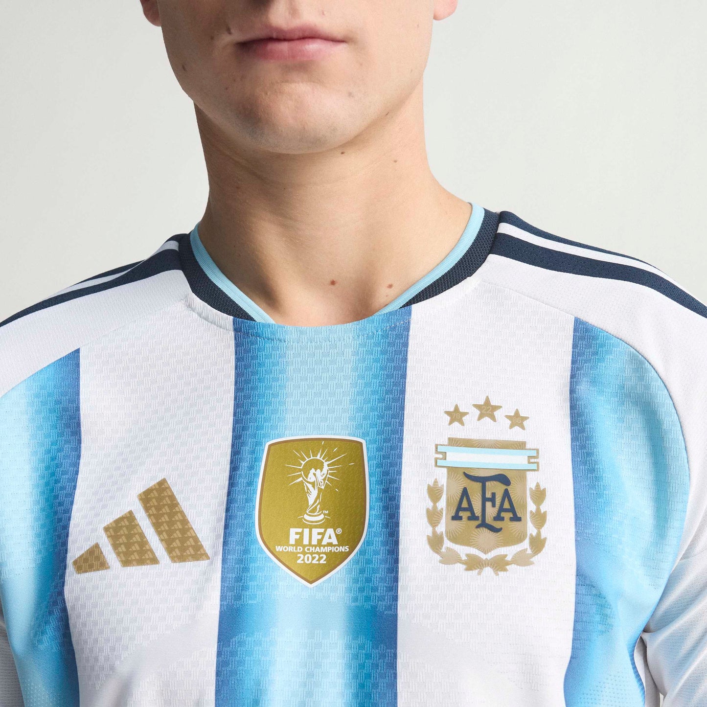 adidas Argentina 26 Authentic Home Long Sleeve Jersey | Ice Blue / White | Men's