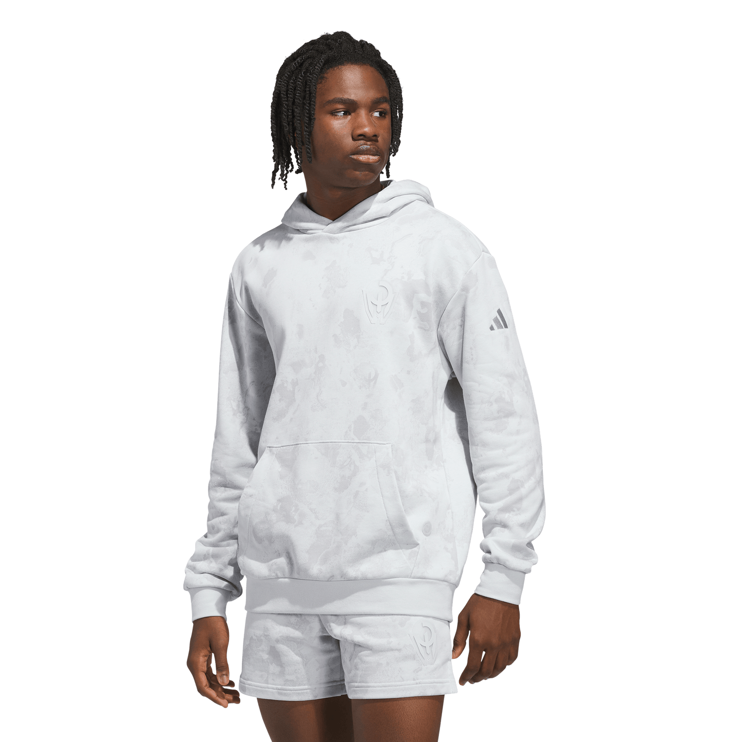 adidas Mahomes French Too Cold Terry Hoodie | Clear Grey | Men's