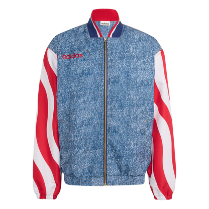 adidas Denim Graphic Track Top | White / Dark Blue | Men's