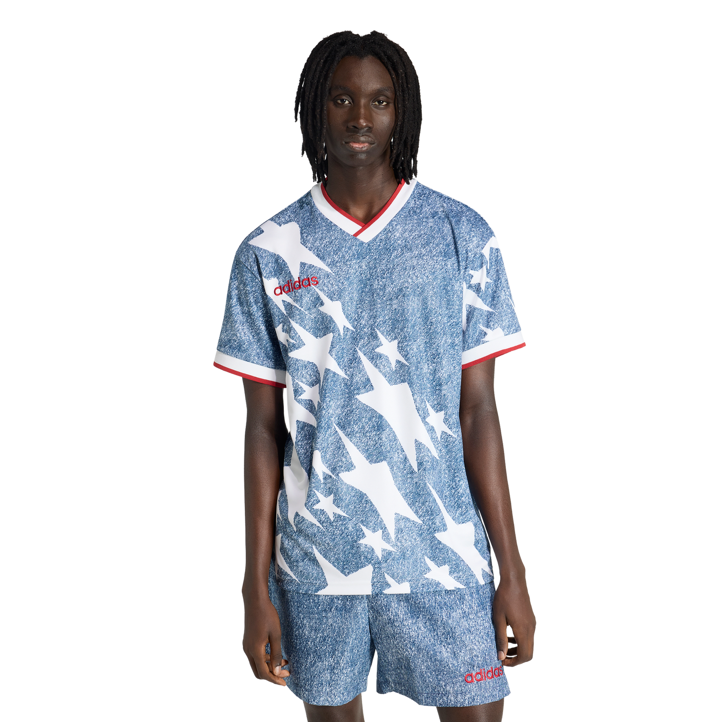adidas Denim Graphic Jersey | White / Dark Blue | Men's