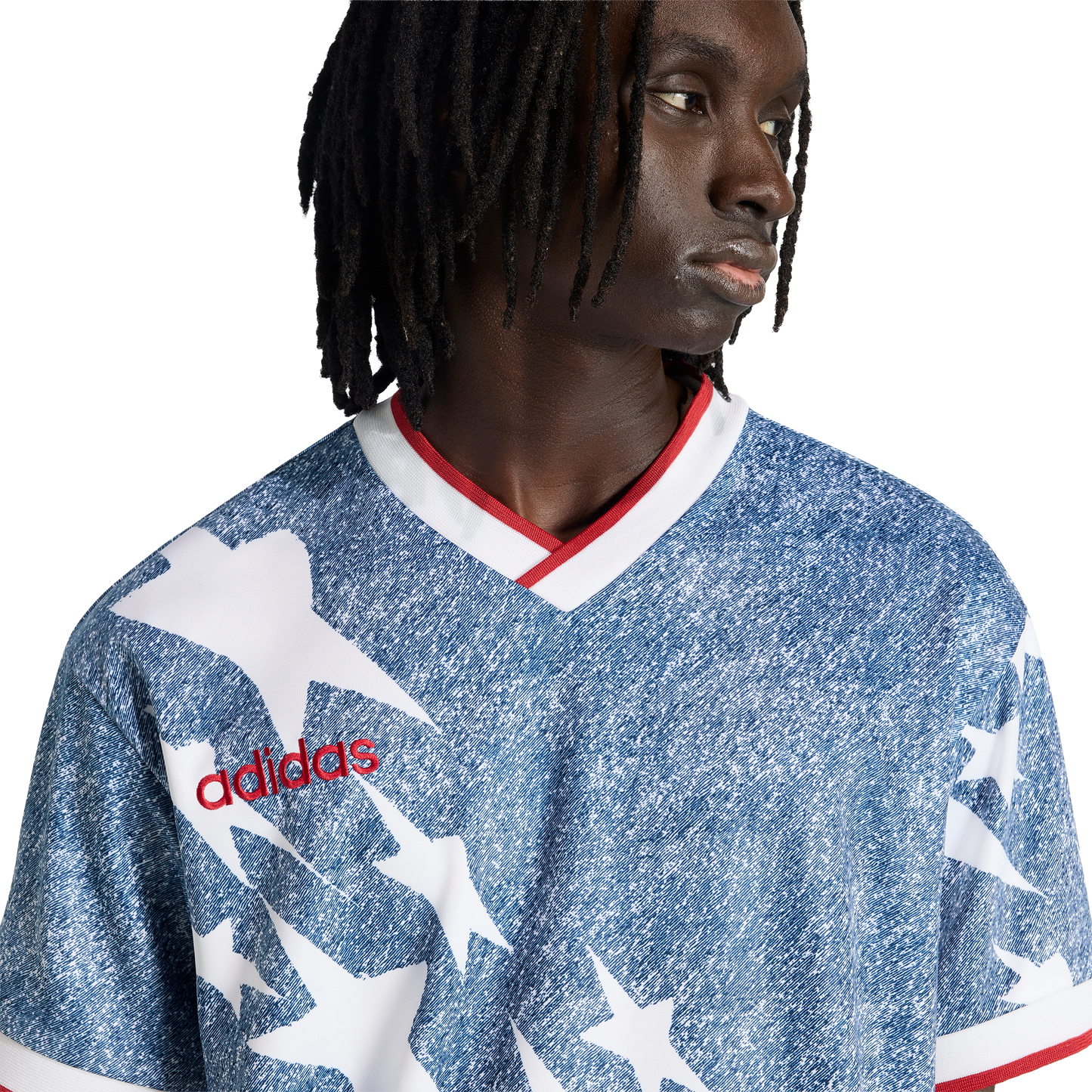 adidas Denim Graphic Jersey | White / Dark Blue | Men's
