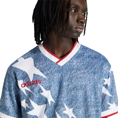 adidas Denim Graphic Jersey | White / Dark Blue | Men's