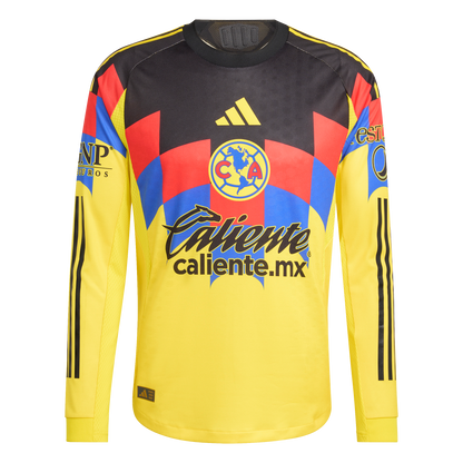 adidas Club America 25/26 Authentic Long-Sleeve Home Jersey | Yellow | Men's