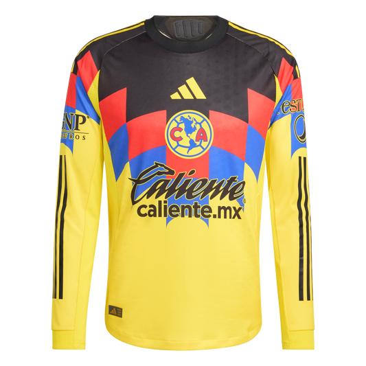 adidas Club America 25/26 Authentic Long-Sleeve Home Jersey | Yellow | Men's