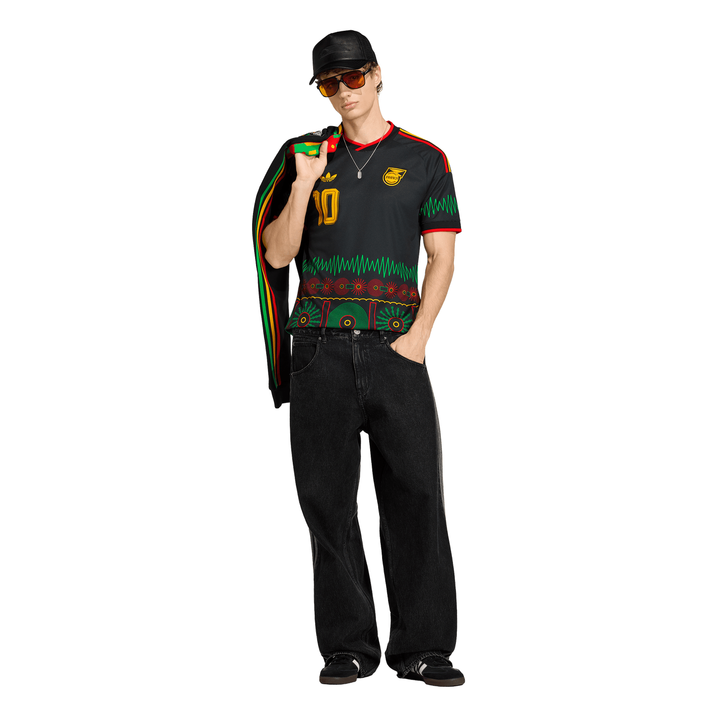 adidas Jamaica 26 x Bob Marley 10 Away Jersey | Black | Men's