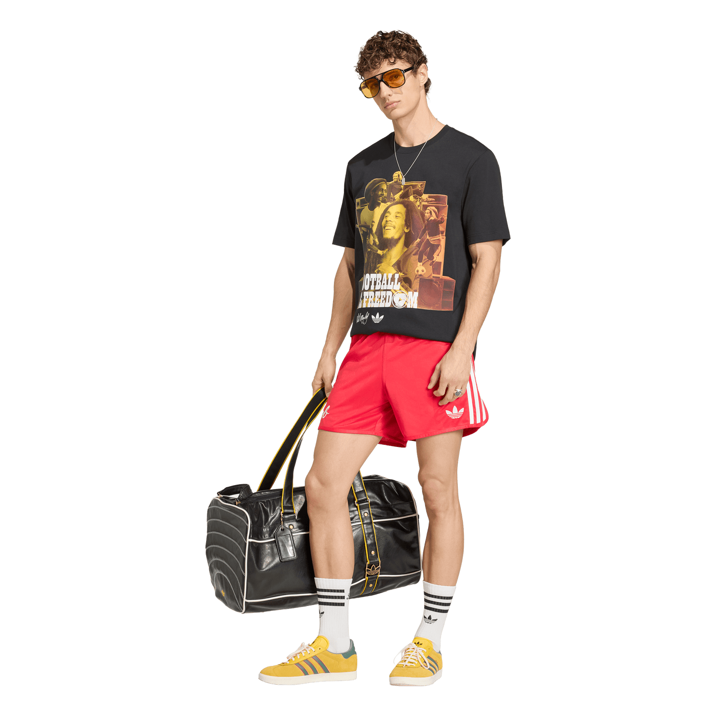 adidas Bob Marley Originals Football is Freedom T-Shirt | Black | Men's