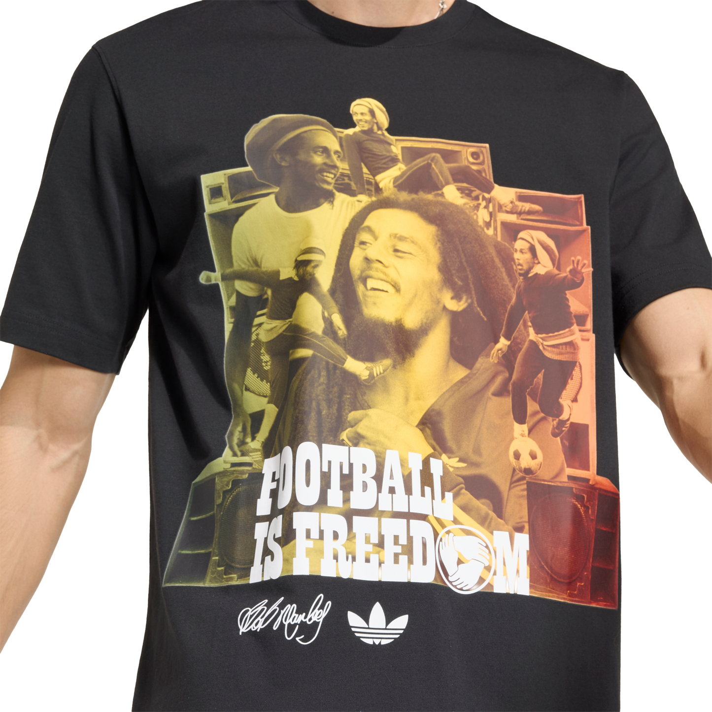adidas Bob Marley Originals Football is Freedom T-Shirt | Black | Men's