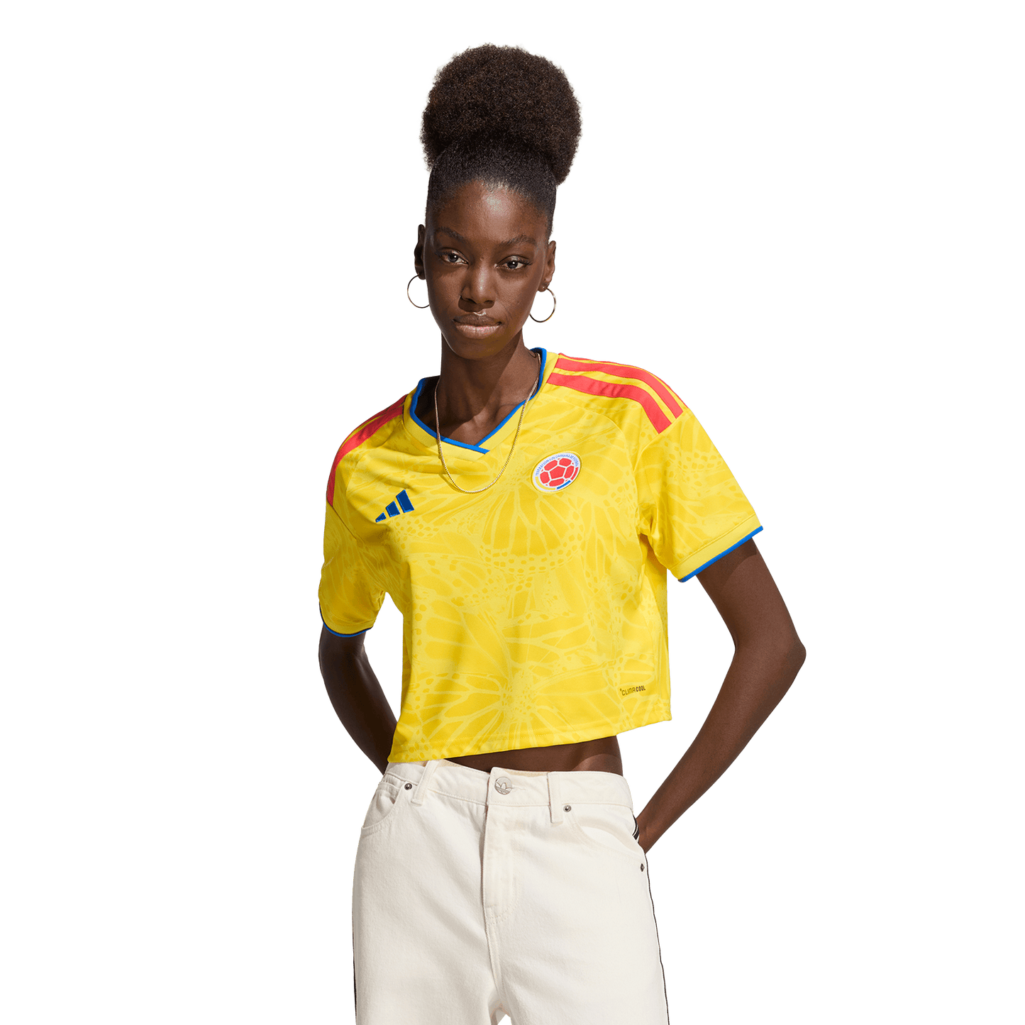 adidas Colombia 26 Home Cropped Jersey | Impact Yellow | Women's