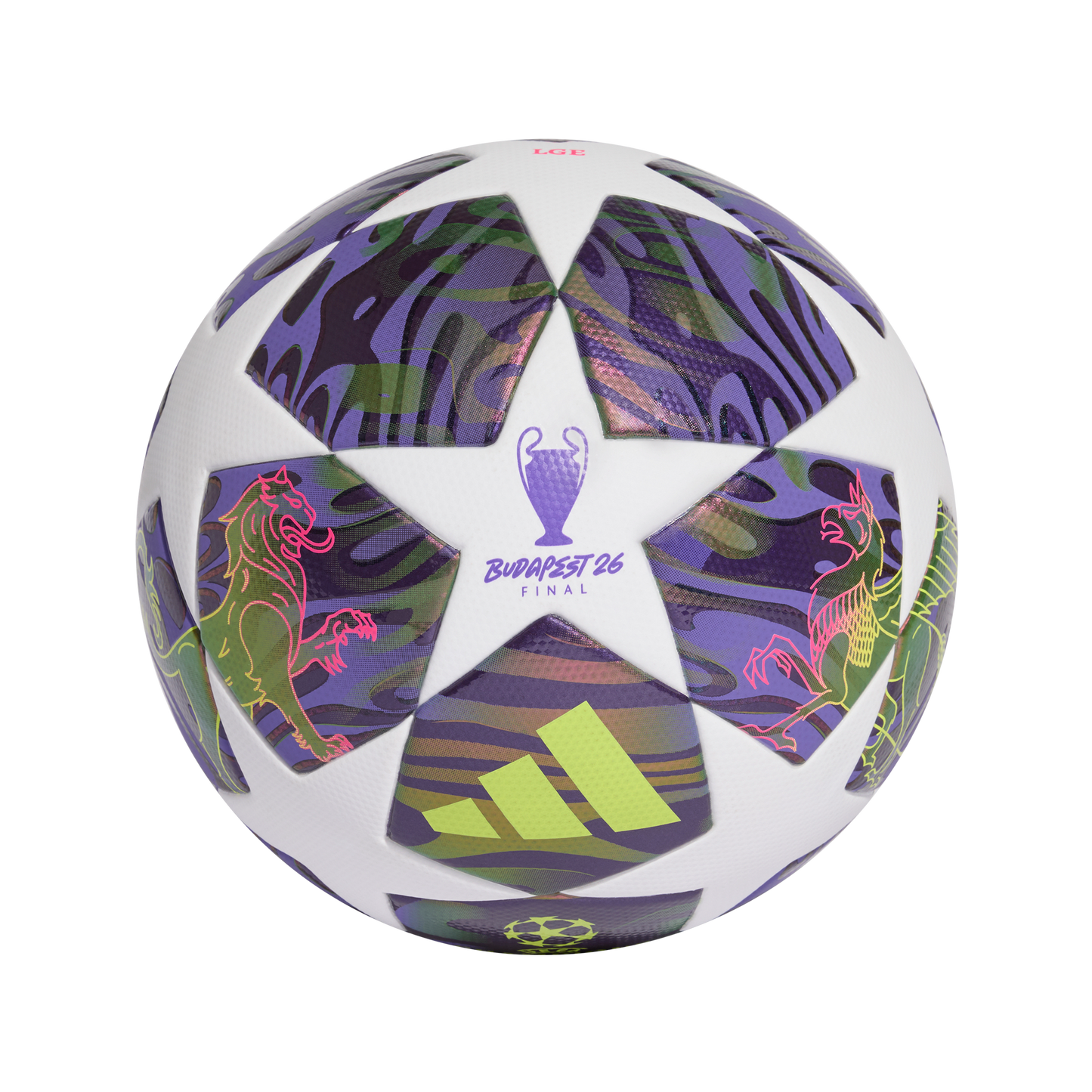 adidas UEFA CHAMPIONS LEAGUE FINAL League Ball | White / Dark Purple / Solar Yellow / Shock Pink