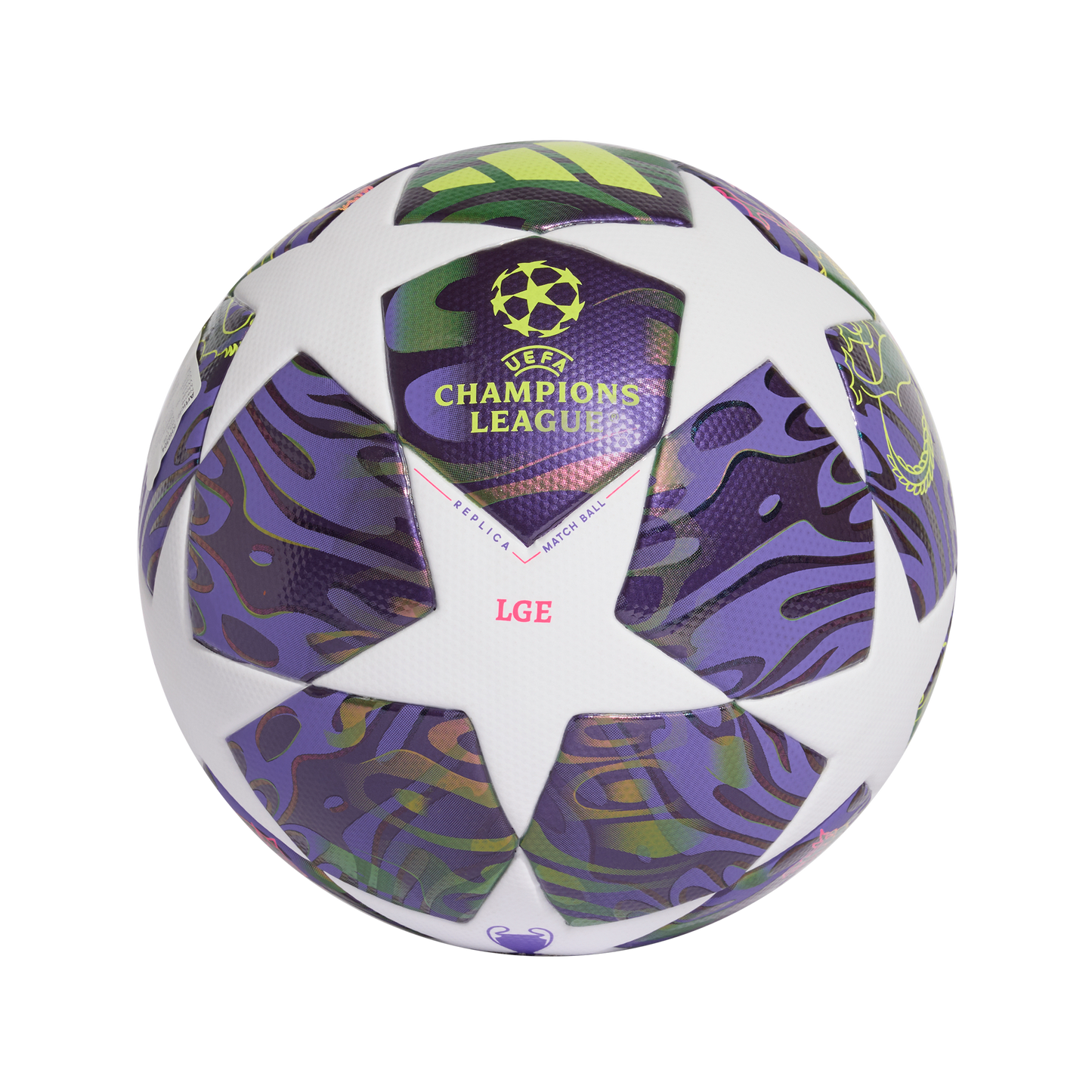 adidas UEFA CHAMPIONS LEAGUE FINAL League Ball | White / Dark Purple / Solar Yellow / Shock Pink