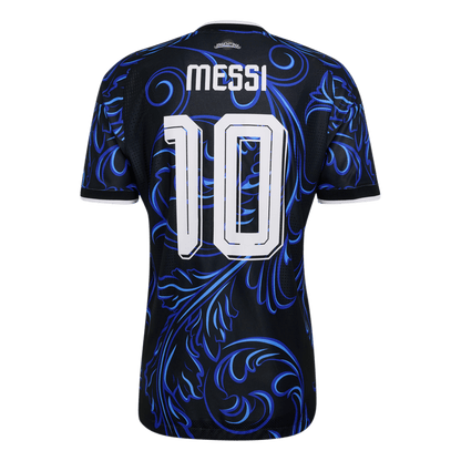 adidas Argentina 26 Away Authentic Messi Jersey | Black/Lucid Blue | Men's