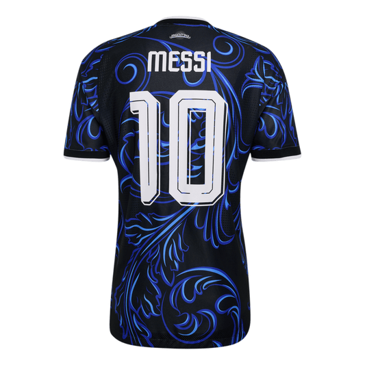 adidas Argentina 26 Away Authentic Messi Jersey | Black/Lucid Blue | Men's