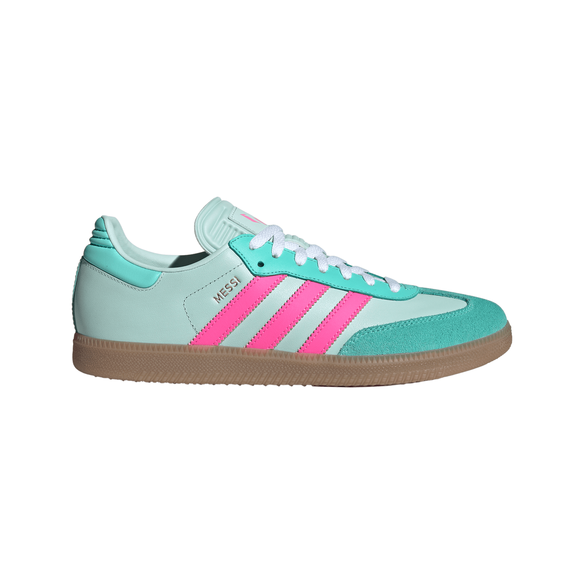 adidas SAMBA MESSI | Halo Mint / Lucid Pink / Gum | Men's – stripe