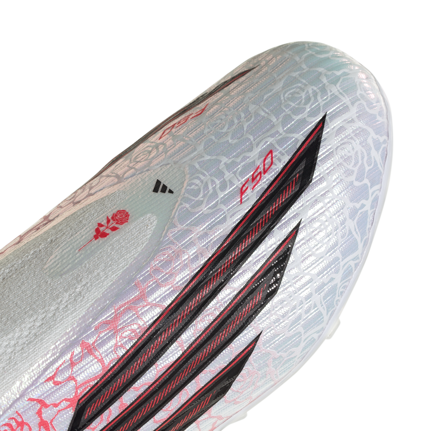 adidas F50 LEAGUE LAMINE YAMAL Laceless Firm Ground Soccer Cleats | Cloud White / Core Black / Lucid Red | Kid's
