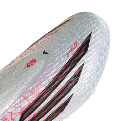 adidas F50 LEAGUE LAMINE YAMAL Laceless Firm Ground Soccer Cleats | Cloud White / Core Black / Lucid Red | Kid's