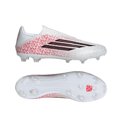 adidas F50 LEAGUE LAMINE YAMAL Laceless Firm Ground / Multi Ground Soccer Cleats | Cloud White / Core Black / Lucid Red | Men's