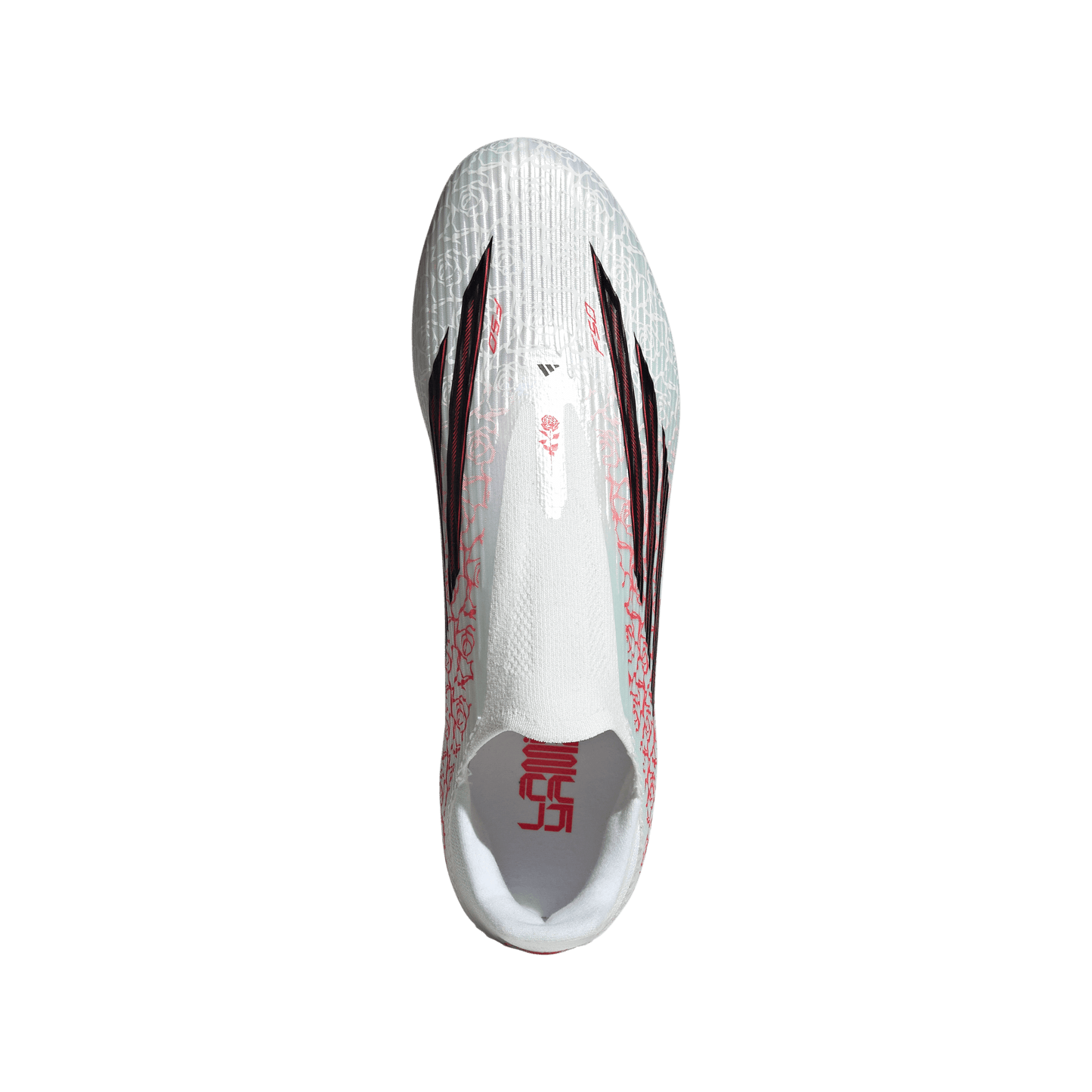 adidas F50 LEAGUE LAMINE YAMAL Laceless Firm Ground / Multi Ground Soccer Cleats | Cloud White / Core Black / Lucid Red | Men's