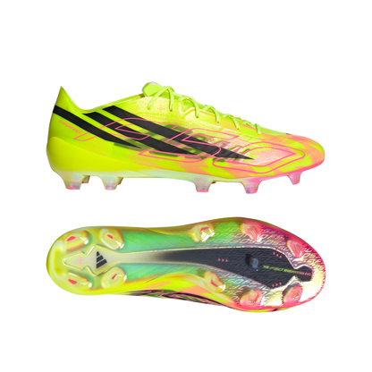 adidas F50 Hyperfast EVO Firm Ground Soccer Cleats | Solar Yellow / Core Black / Solar Pink | Men's