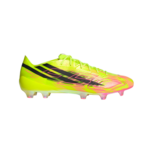 adidas F50 Hyperfast EVO Firm Ground Soccer Cleats | Solar Yellow / Core Black / Solar Pink | Men's