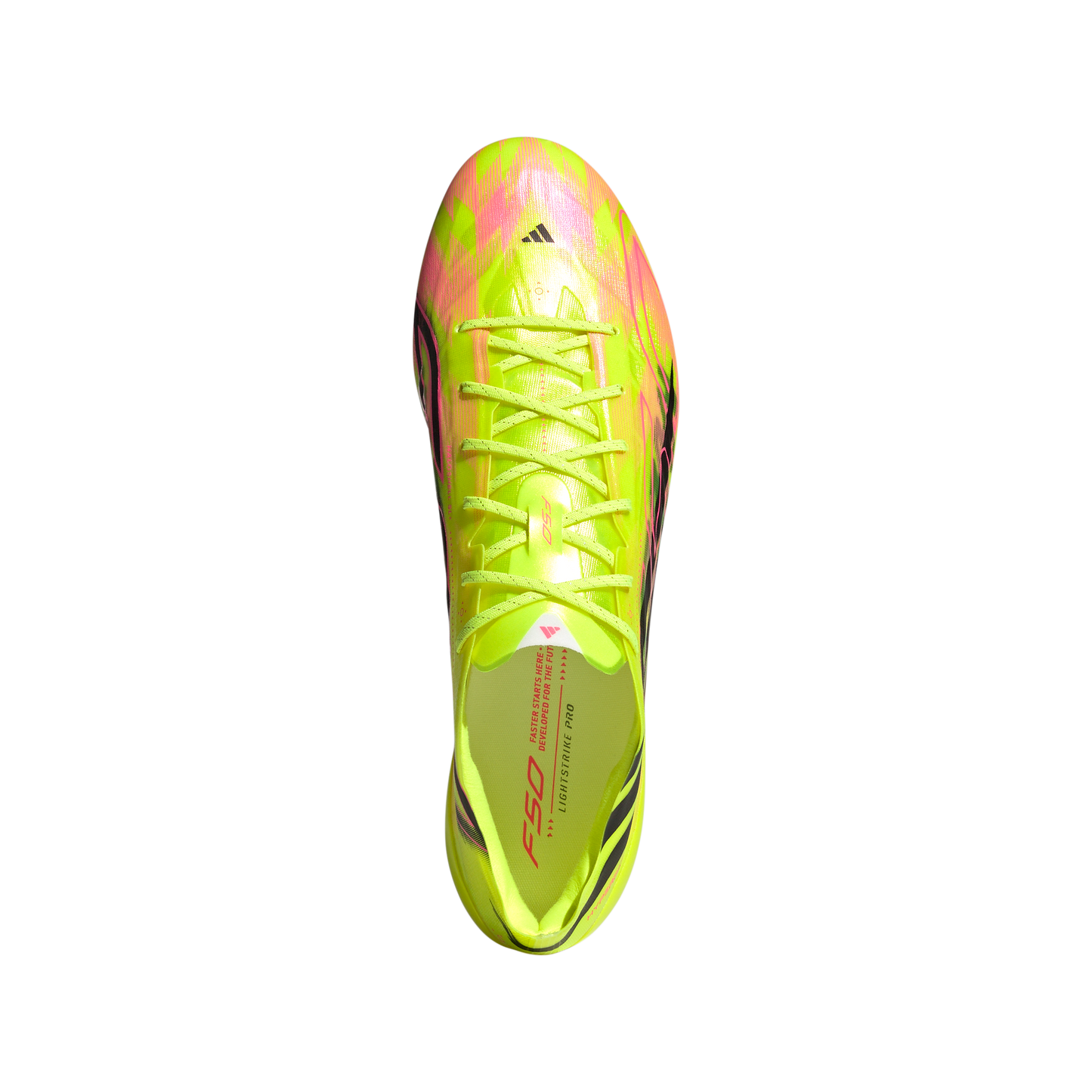 adidas F50 Hyperfast EVO Firm Ground Soccer Cleats | Solar Yellow / Core Black / Solar Pink | Men's