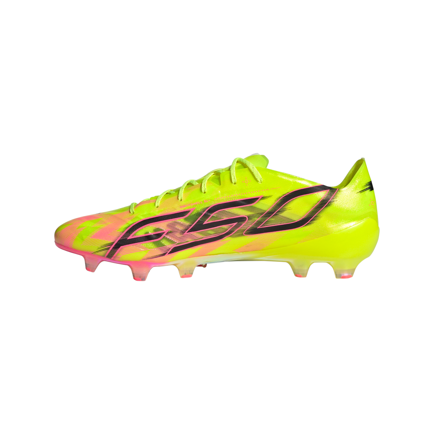 adidas F50 Hyperfast EVO Firm Ground Soccer Cleats | Solar Yellow / Core Black / Solar Pink | Men's