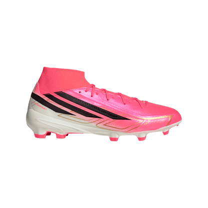 adidas F50 League Mid-Cut Firm/Multi-Ground Cleats | Solar Turbo / Core Black / Gold Metallic | Men's