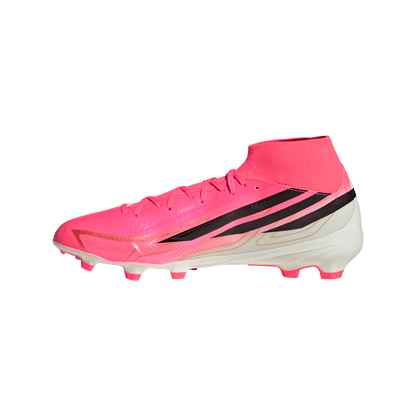 adidas F50 League Mid-Cut Firm/Multi-Ground Cleats | Solar Turbo / Core Black / Gold Metallic | Men's