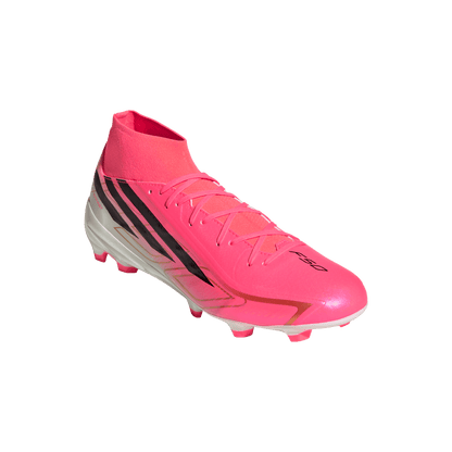 adidas F50 League Mid-Cut Firm/Multi-Ground Cleats | Solar Turbo / Core Black / Gold Metallic | Men's