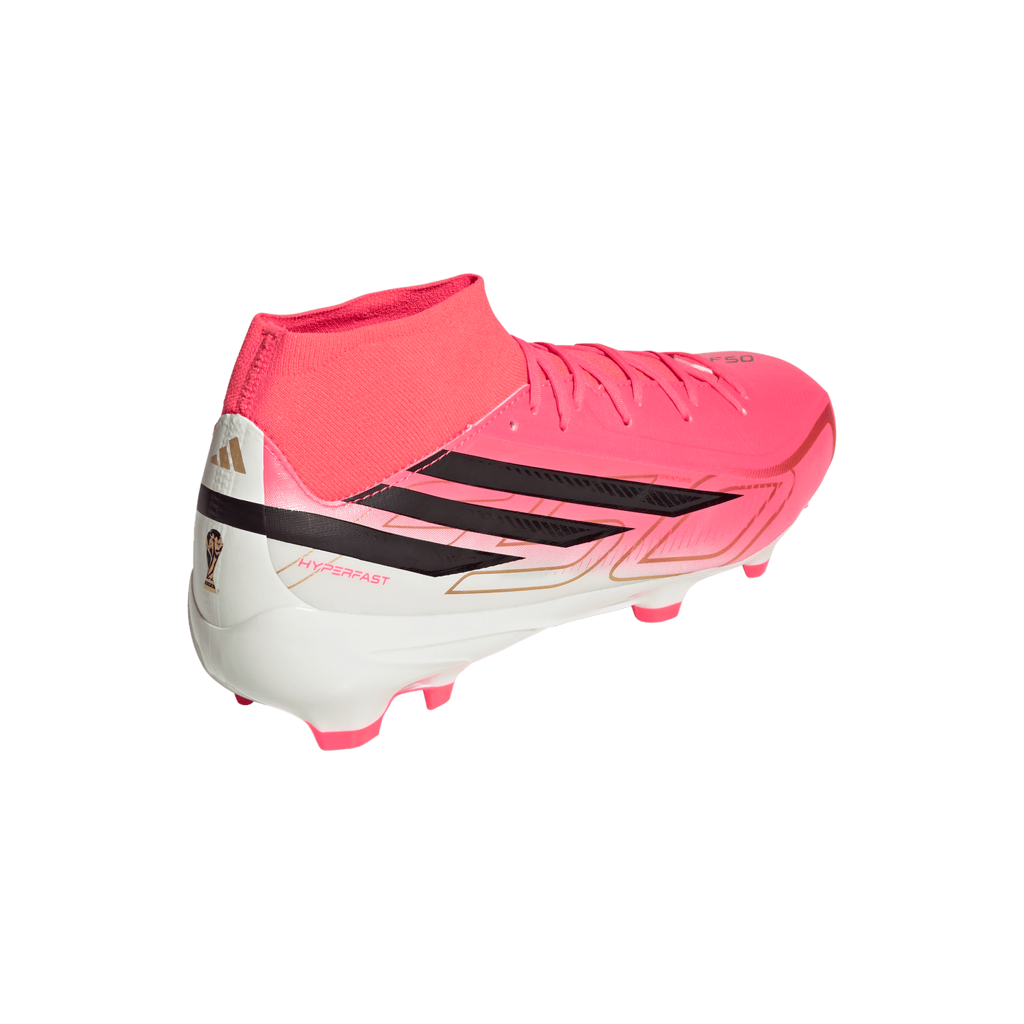 adidas F50 League Mid-Cut Firm/Multi-Ground Cleats | Solar Turbo / Core Black / Gold Metallic | Men's