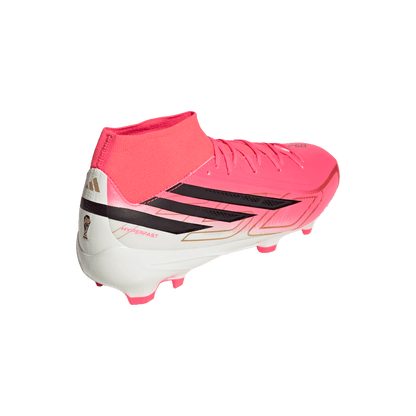 adidas F50 League Mid-Cut Firm/Multi-Ground Cleats | Solar Turbo / Core Black / Gold Metallic | Men's