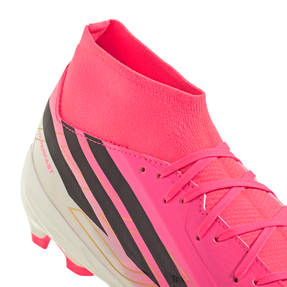 adidas F50 League Mid-Cut Firm/Multi-Ground Cleats | Solar Turbo / Core Black / Gold Metallic | Men's