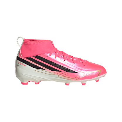 adidas F50 Hyperfast League Mid-Cut FG/MG Soccer Cleats | Solar Turbo / Core Black / Gold Metallic | Kid's