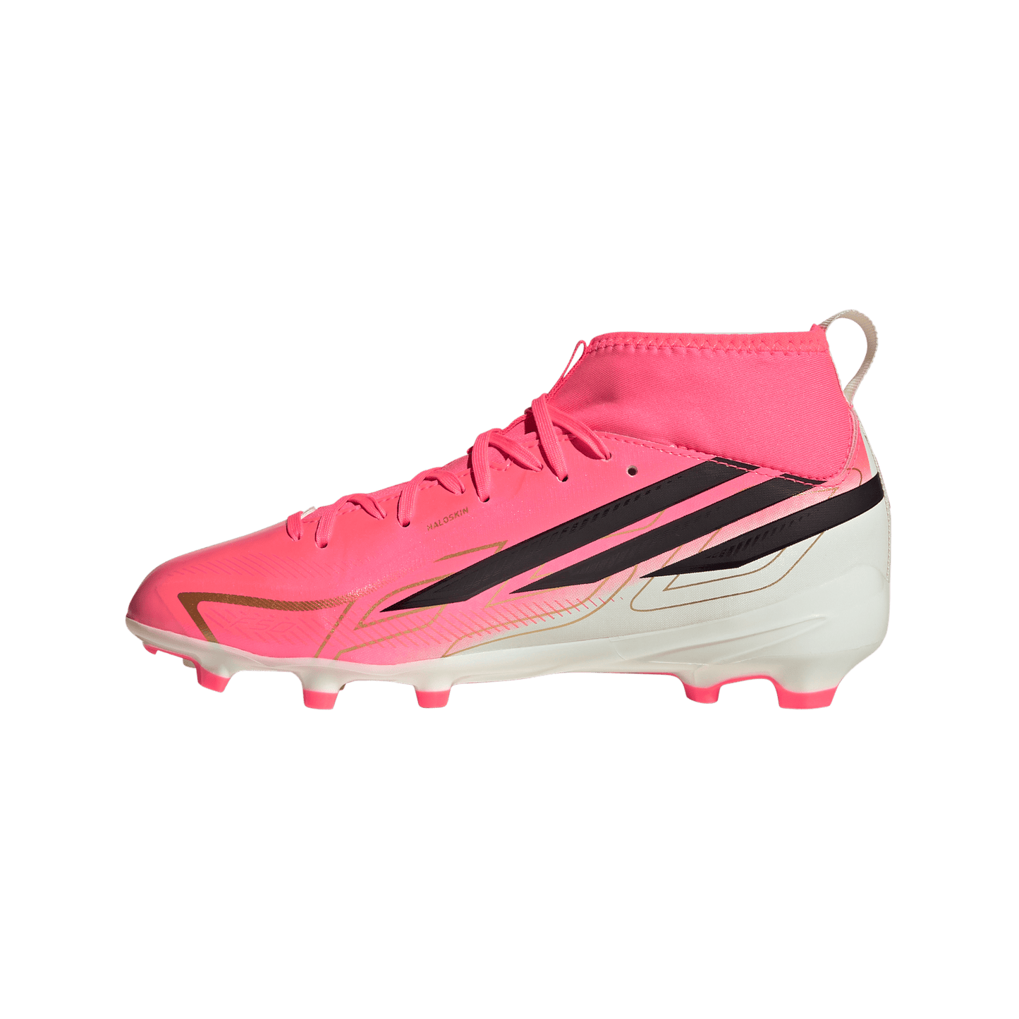 adidas F50 Hyperfast League Mid-Cut FG/MG Soccer Cleats | Solar Turbo / Core Black / Gold Metallic | Kid's