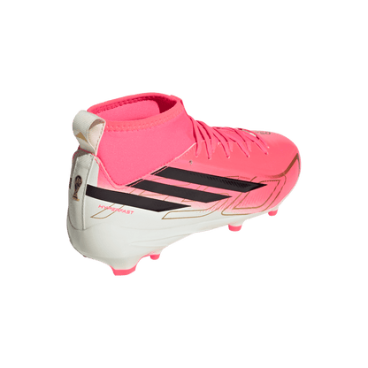 adidas F50 Hyperfast League Mid-Cut FG/MG Soccer Cleats | Solar Turbo / Core Black / Gold Metallic | Kid's