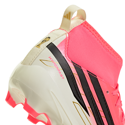 adidas F50 Hyperfast League Mid-Cut FG/MG Soccer Cleats | Solar Turbo / Core Black / Gold Metallic | Kid's