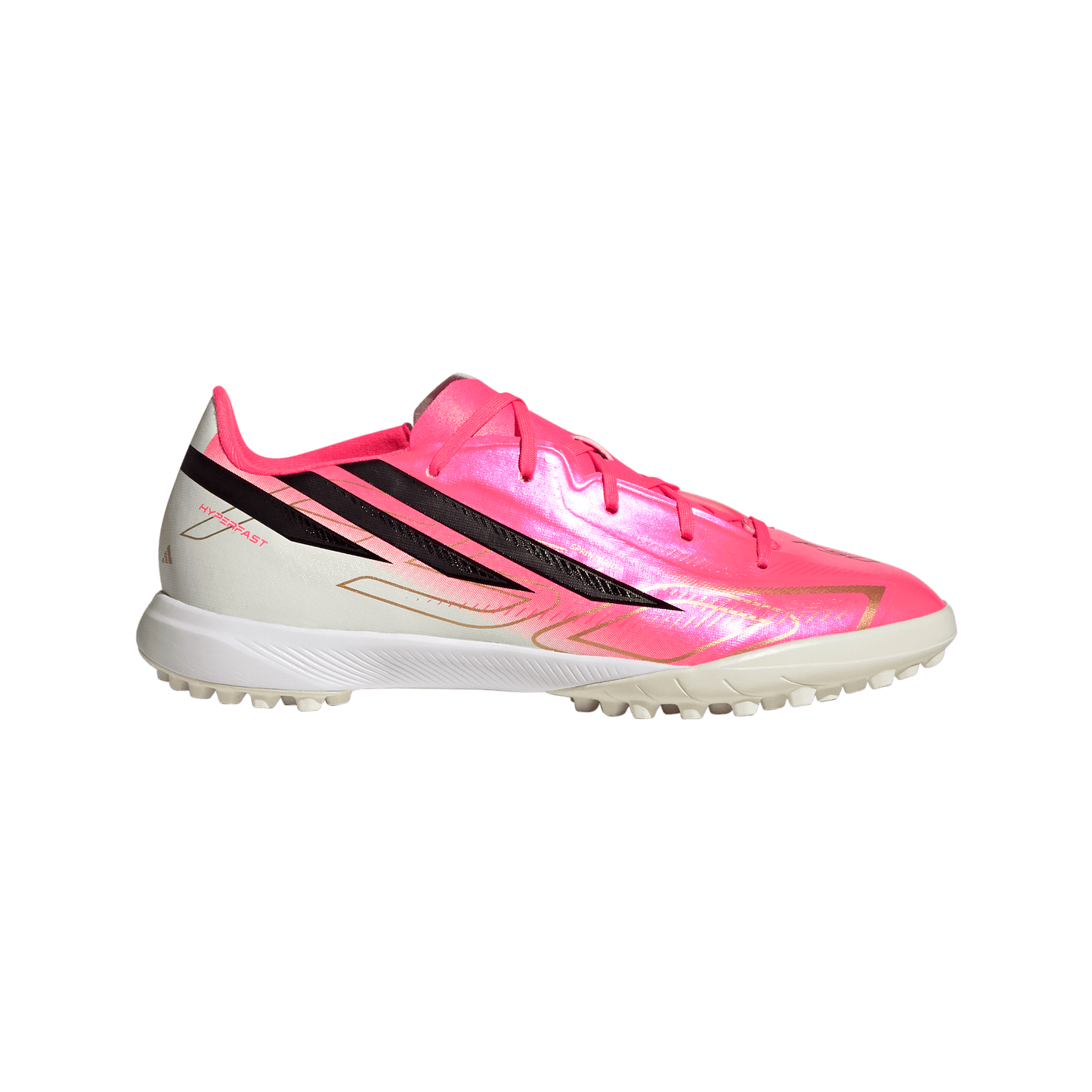 adidas F50 Hyperfast League Turf Soccer Shoes | Solar Turbo / Core Black / Gold Metallic | Kid's