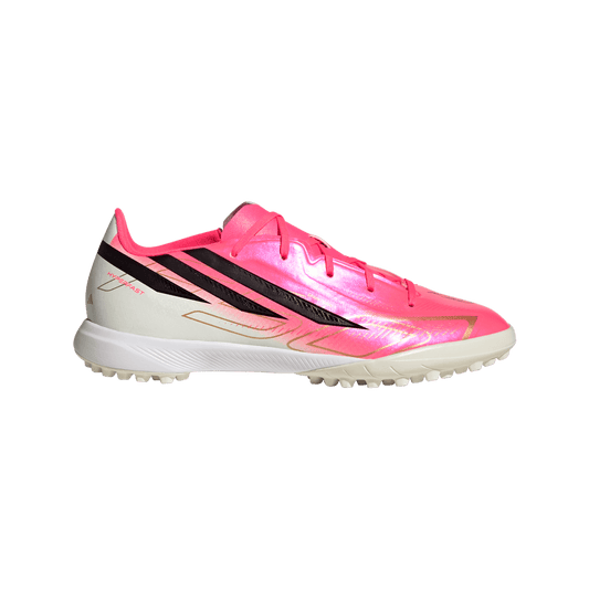 adidas F50 Hyperfast League Turf Soccer Shoes | Solar Turbo / Core Black / Gold Metallic | Kid's