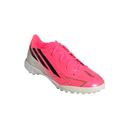 adidas F50 Hyperfast League Turf Soccer Shoes | Solar Turbo / Core Black / Gold Metallic | Kid's
