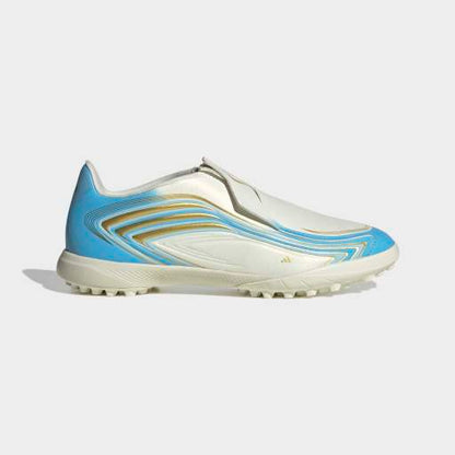 adidas F50 MESSI LEAGUE Laceless Turf Football Boots| Ivory / Ice Blue | Kid's