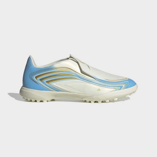 adidas F50 MESSI LEAGUE Laceless Turf Football Boots| Ivory / Ice Blue | Kid's