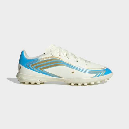 adidas F50 MESSI CLUB Turf Football Shoes | Ivory / Ice Blue | Kid's
